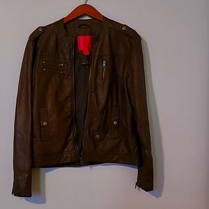 Brown faux leather jacket